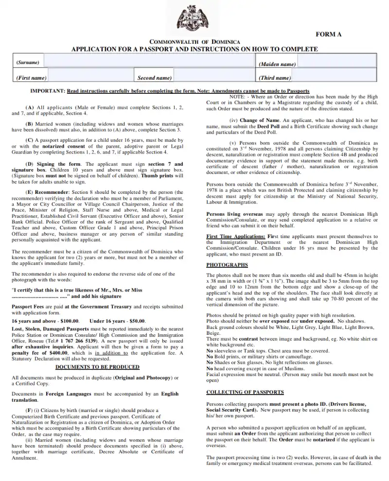 Mẫu đơn tải về để làm hộ chiếu tờ 1