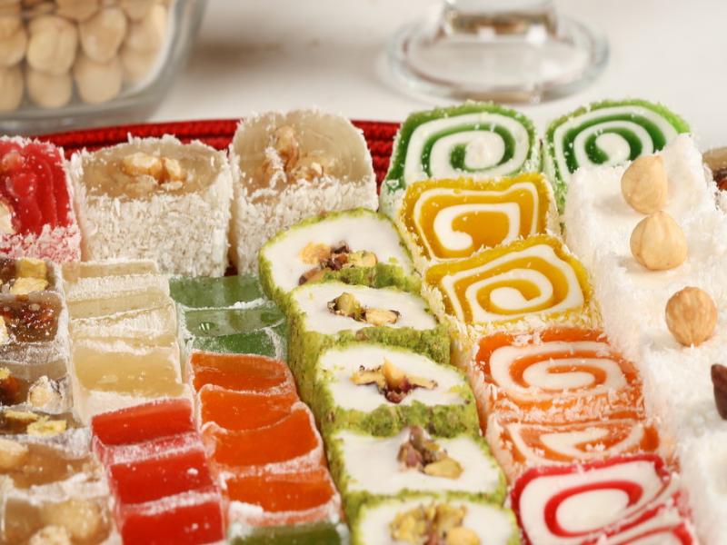Kẹo Lokum được trang trí vô cùng sinh động và hấp dẫn